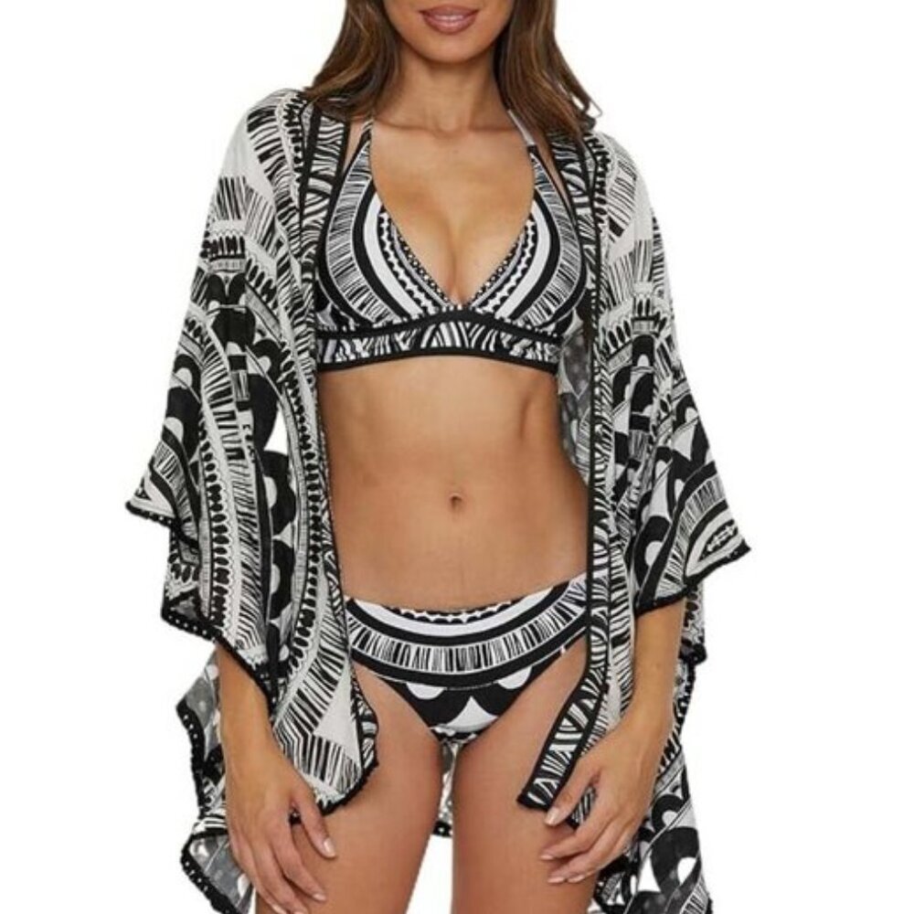 NWT Trina Turk Hula Hater Top & Bikini Bottom Reversible Set 10 - 12